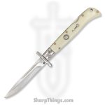 Steel River Knives - SBSG11CSI - Magnum 11in Stiletto - Swinguard Lockback Auto - 440 Clip Point - Ivory