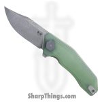 Damned Designs - DMN005GJ - Cerberus - Folding Knife - 14C28N Stonewash Clip Point - G10 - Jade