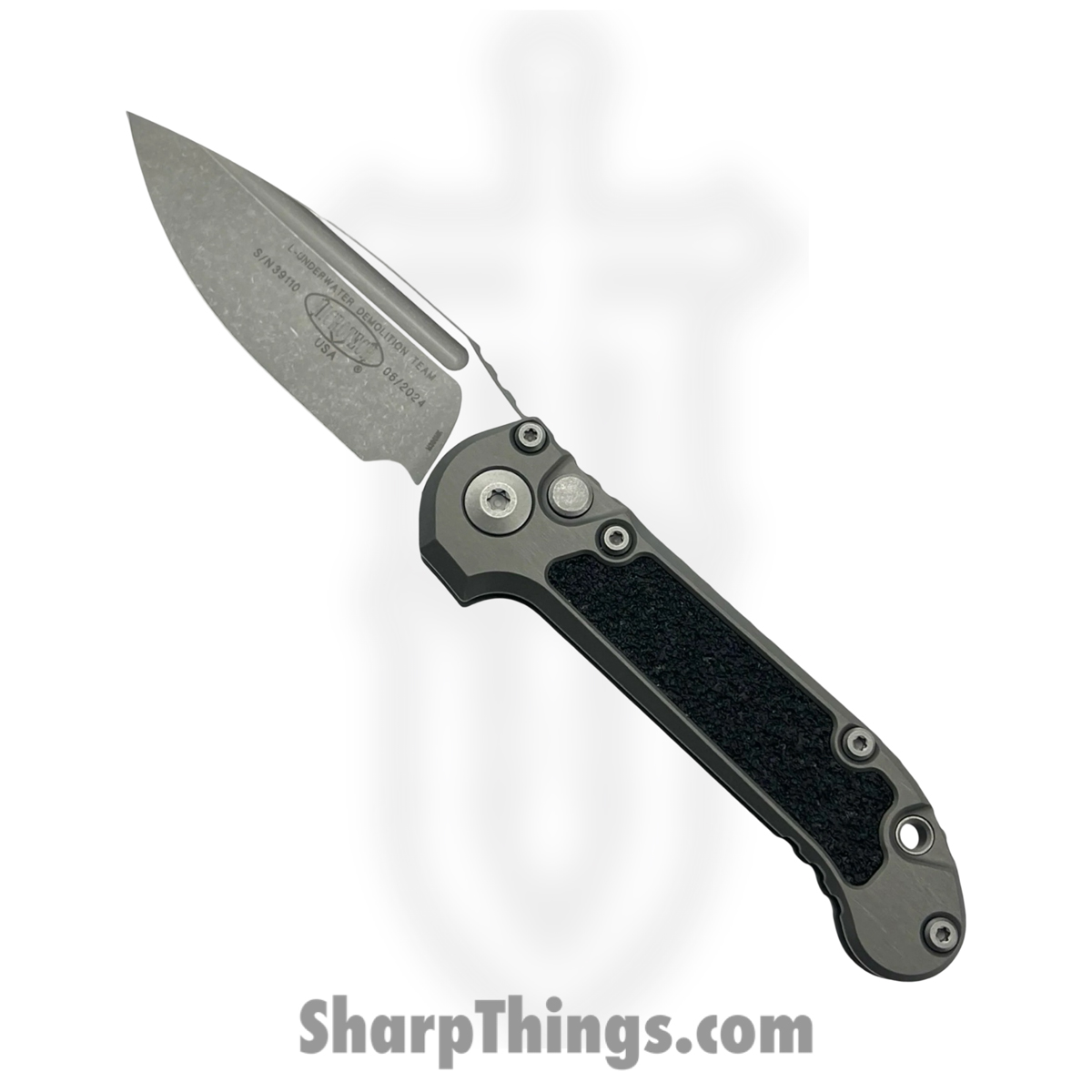 1c69fac5-011a-4f54-8197-e375598568bb_1135-10APNC_1.jpg Microtech - 1135-10APNC - L.U.D.T. Gen III - Automatic Knife - M390MK Apocalyptic Drop Point - 6061-T6 Aluminum with Traction Inlays - Natural - Image 1