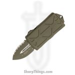 Microtech - 157-3COD - Exocet Money Clip - OTF Auto - Elmax, M390, 204P Coated Dagger - 6061-T6 Aluminum - OD Green