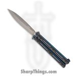 Kershaw - 5150CF - Lucha - Balisong - CPM 20CV Working Spear Point - Titanium Carbon Fiber Overlay - Black|Blue