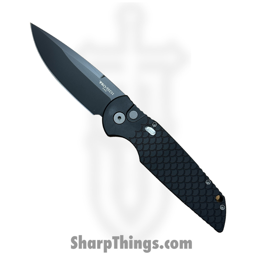 1e26f0a7-b5ca-4137-9ff2-bd1b69271394_TR-3-X1-M_1.jpg ProTech - TR-3 X1-M - Tactical Response 3 Military Issue - Automatic Knife - 154CM Coated Drop Point - Aluminum - Black - Image 1