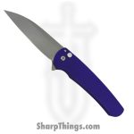 ProTech - 2024TXMA - Texas Malibu - Folding Knife - Magnacut Stonewash Wharncliffe - Aluminum - Purple