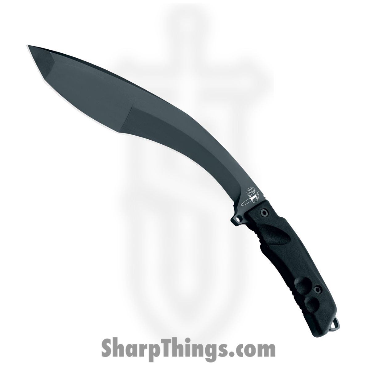 1ef42c6e-aecb-4a2c-b8e5-79718465ffe6_FOX9CM05T_1.jpg Fox Knives - FOX9CM05T - Extreme Tactical Trakker - Fixed Blade Knife - N690 Coated Kukri - Forprene - Black - Image 1