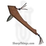 Damascus - DM5014 - Spear Point War Club - Fixed Blade Knife - Damascus - Wood - Brown