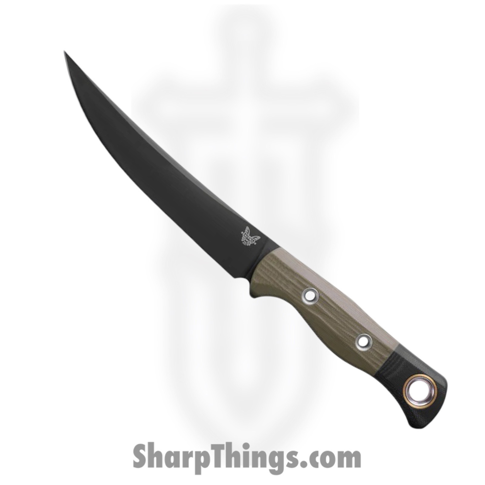 1f4bc8d2-cb1d-47db-8861-8f4fcb7ff6dc_4050BK-01_1.jpg Benchmade - 4050BK-01 - Meatcrafter 6" - Fixed Blade Knife - CPM 154 Coated Trailing Point - G10 - OD Green Black - Image 1