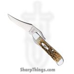 Case Cutlery - CA260 - Russlock - Folding Knife - Tru-Sharp Surgical Steel Polished Russlock Clip - Amber Bone - Brown