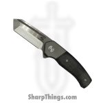 Beans Blades - BB-MWF-M-BK - Mini Warrior - Folding Knife - M390 Satin Tanto - Micarta - Black
