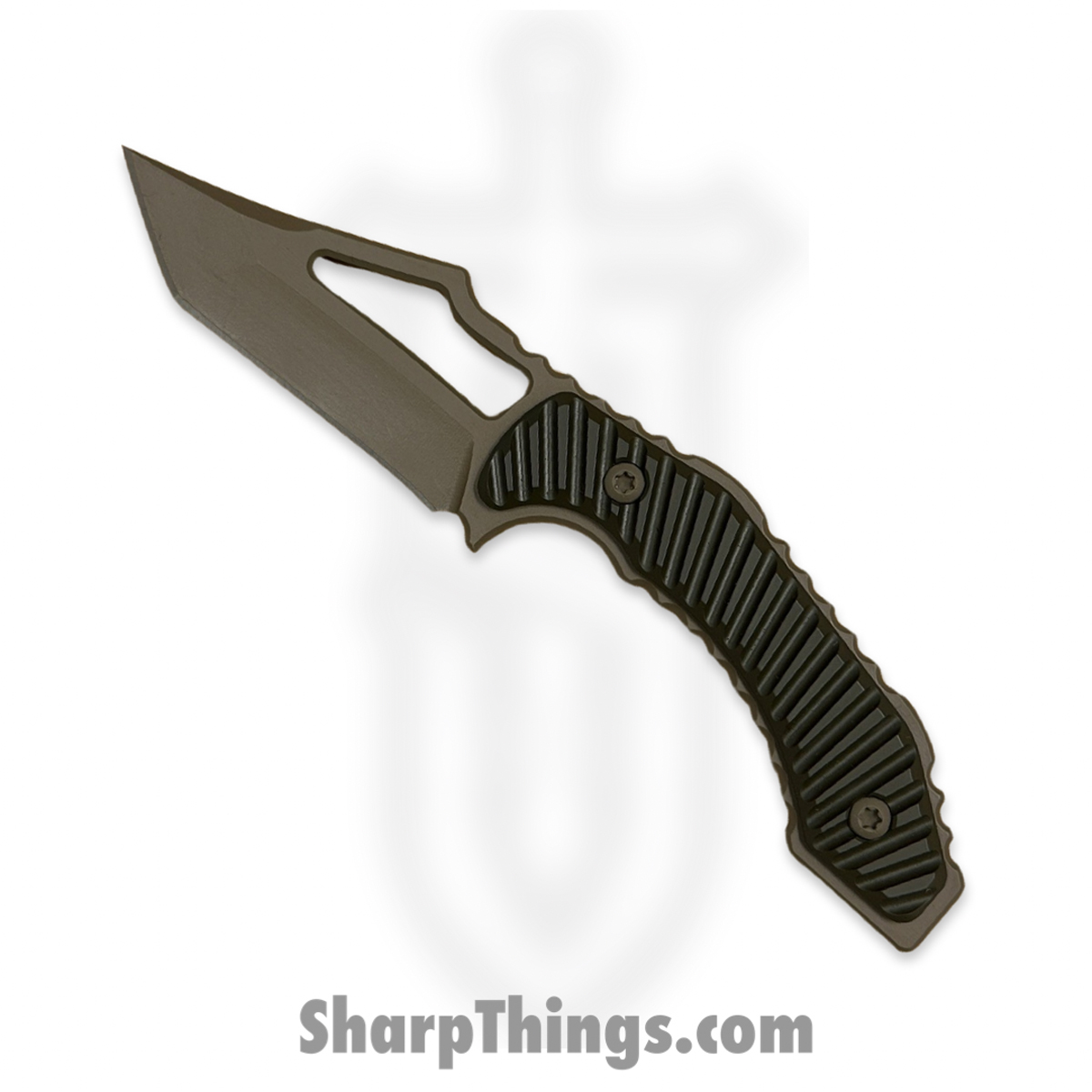20a83fc2-080e-4361-95c8-111a0db5039b_srk1bntnsrct_1.jpg SkyRaider Knives - SRK1-BN-TN-SR-CT - Banshee - Fixed Blade Knife - A2 FDE Coated Tanto - Sunray Scales - OD Green - Image 1