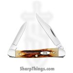Case Cutlery - CA09583 - Mini Copperhead Red Stag - Folding Knife - Stainless Polished Clip Point - Stag - Red