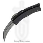 Heretic Knives - H060-5A-Battle - Roc - OTF Auto - Magnacut Blasted Hawkbill - 6061-T6 Aluminum - Black