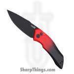 Kershaw - KS7100GRDBLK - Launch 1 - Automatic Knife - CPM MagnaCut Acid Etched Drop Point - Aluminum - Red Black