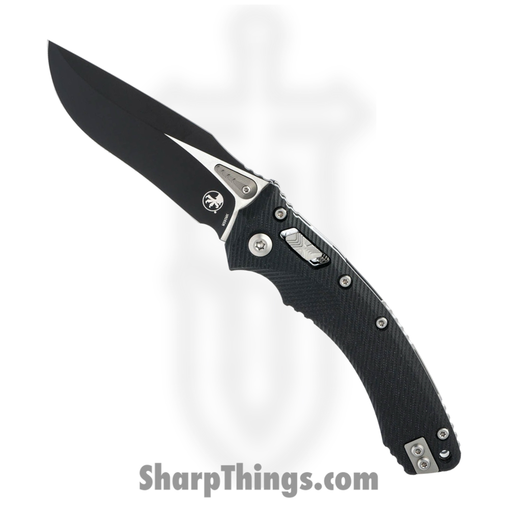 22974c10-f170-4046-98c6-b6de3309cc82_137RL-1FLGTBK_1.jpg Microtech - 137RL-1FLGTBK - Amphibian - Folding Knife - M390MK Coated Drop Point - G10 - Black - Image 1