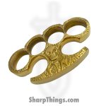 VOC - BR-250-FTW - Skull Brass Knuckle - Solid Brass - Gold