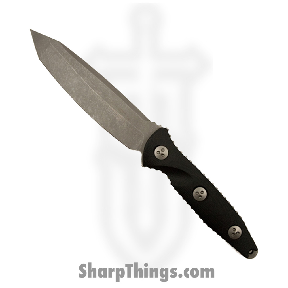 22df5ac2-ef69-4197-970f-21db290da2a3_114-10AP_1.jpg Microtech - 114-10AP - Socom Alpha Mini - Fixed Blade Knife - Elmax, M390, 204P Apocalyptic Tanto - G10 - Black - Image 1