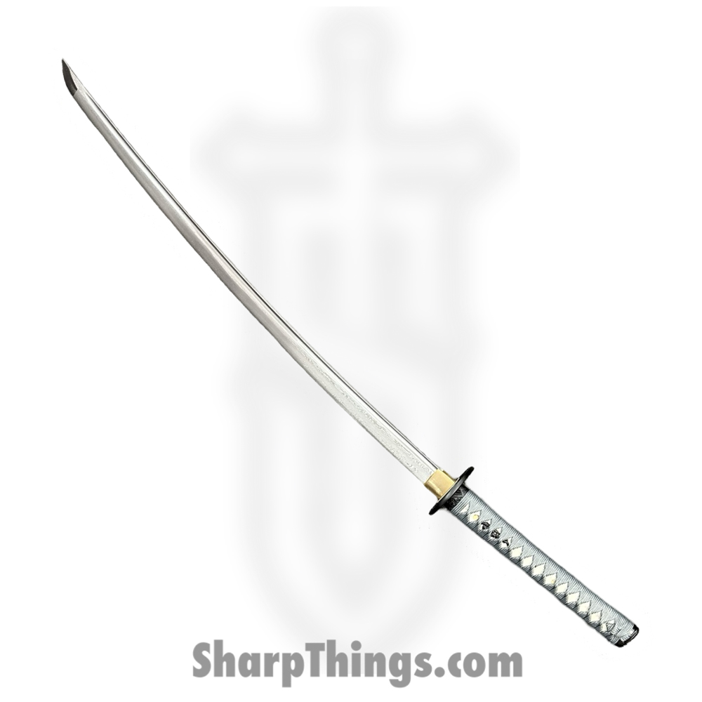 2304a8b4-37f2-4da6-b49d-3c9cd9b3eef1_GRTIDE0125_1.jpg SBC - GRTIDE0125 - Grey Tide - Fixed Blade Knife - Damascus Polished Katana - Cord Wrapped - Grey - Image 1