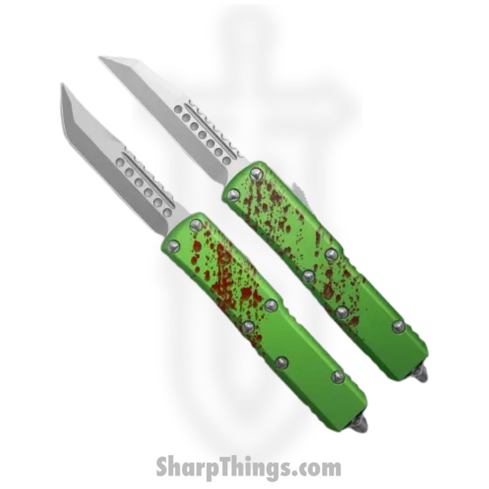 2377574c-c4d0-4921-a3b2-284348157fed_719-10SETZTS_1.jpg Microtech - 719-10SETZTS - UTX-85 Zombie Set - OTF Auto - 719-10SETZTS UTX-85 Zombie Set OTF Auto - 6061-T6 Aluminum - Green/Red - Image 1