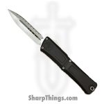 Microtech - 1142-6 - Combat Troodon Gen III F/S - OTF Auto - M390MK Satin D/E - Deep Engraved Aircraft Aluminum - Black