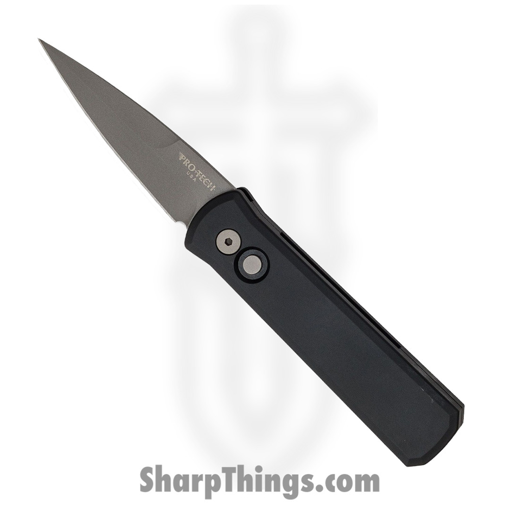 23f9b106-b5e4-4fec-894d-fd7ca1a4a1b3_720_1.jpg ProTech - 720 - Godson - Automatic Knife - 154CM Bead Blasted Spear Point - 6061-T6 Aluminum - Black - Image 1