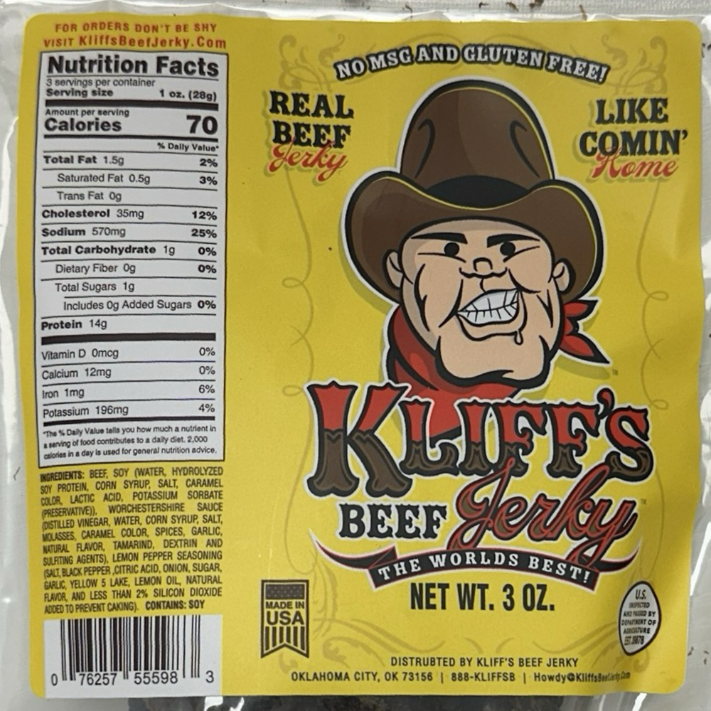 24355544-f8fb-4a31-8110-812a41d37eac_KBJ-ORIG_1.jpg Kliff's - KBJ-ORIG - Original Beef Jerky - 3oz - Image 1