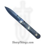 Elishewitz Studio - EK-IF-DG-TS - EK Integral Folder Les George Collab - Folding Knife - M390 Coated Dagger - Titanium - Black Tiger Stripe