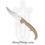 Cold Steel - CS62MGCDESW - Espada XL Lockback - Folding Knife - AUS 10A Stonewash Trailing Point - FDE G10 - Tan