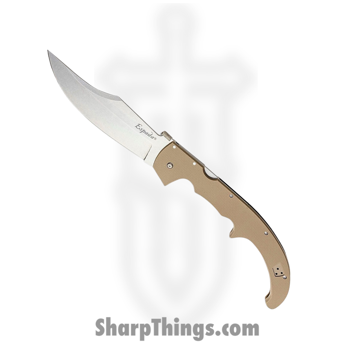24f2b03c-2ca2-42e0-a3ad-bf83274d65a0_CS62MGCDESW_1.jpg Cold Steel - CS62MGCDESW - Espada XL Lockback - Folding Knife - AUS 10A Stonewash Trailing Point - FDE G10 - Tan - Image 1