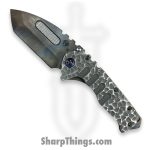 Medford Knife and Tool - MK0124VT-01TM-TFCF-BN - Praetorian "T" - Folding Knife - S45VN Vulcan Tanto - Titanium - BB/Brsh Silver "Peaks & Valleys"