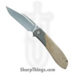 Jack Wolf Knives - SCUFF-01-GRN-MIC - Scuffle - Folding Knife - S90V Stonewash Clip Point - Linen Micarta - Green