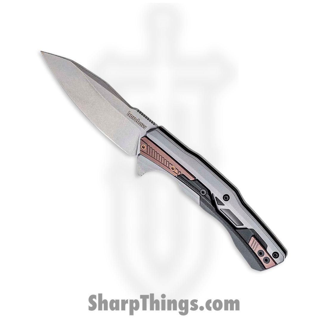 25f115da-117b-4340-9372-45816f1f5427_2095_1.jpg Kershaw - 2095 - Endgame - Folding Knife - D2 Stonewash Spear Point - Stainless Steel Glass Filled Nylon Inserts - Silver Black - Image 1
