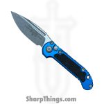 Microtech - 1135-10BL - L.U.D.T. Gen III - Automatic Knife - M390MK Stonewash Drop Point - 6061-T6 Aluminum - Blue
