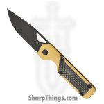 Kizer Cutlery - KI3634SA3 - Mini Militaw - Folding Knife - CPM S45VN Coated Drop Point - Titanium with Zalium Inlays - Gold Black