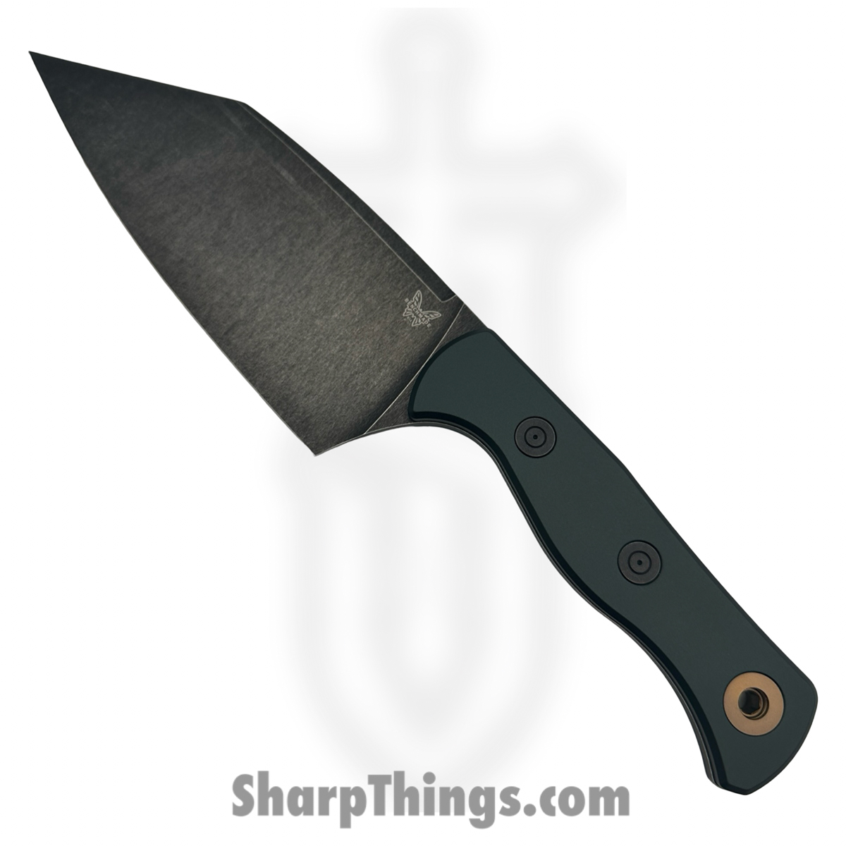 26cd46ea-8dc1-4529-bd54-ea3987fd4913_4010bk-2501_1.jpg Benchmade - 4010bk-2501 - Station Knife - Fixed Blade Knife - CPM-154 Blackwash Clip Point - Aluminum - Monitor Green - Image 1