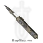 Microtech - 120-2OCS - Ultratech - OTF Auto - Elmax, M390, 204P Coated Bayonet - 6061-T6 Aluminum - Olive Camo