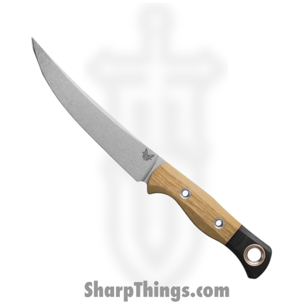 271a6ca5-2f52-4c48-a2c3-111b71bea60b_4050-02_1.jpg Benchmade - 4050-02 - Meatcrafter - Fixed Blade Knife - CPM 154 Stonewash Trailing Point - Richlite - Maple Valley - Image 1