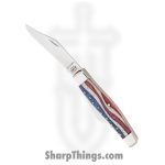 Case Cutlery - CA64142 - Large Stockman - Folding Knife - Tru-Sharp Surgical Stainless Steel Mirror Polished Multi - Smooth Natural Bone - Star Spangled