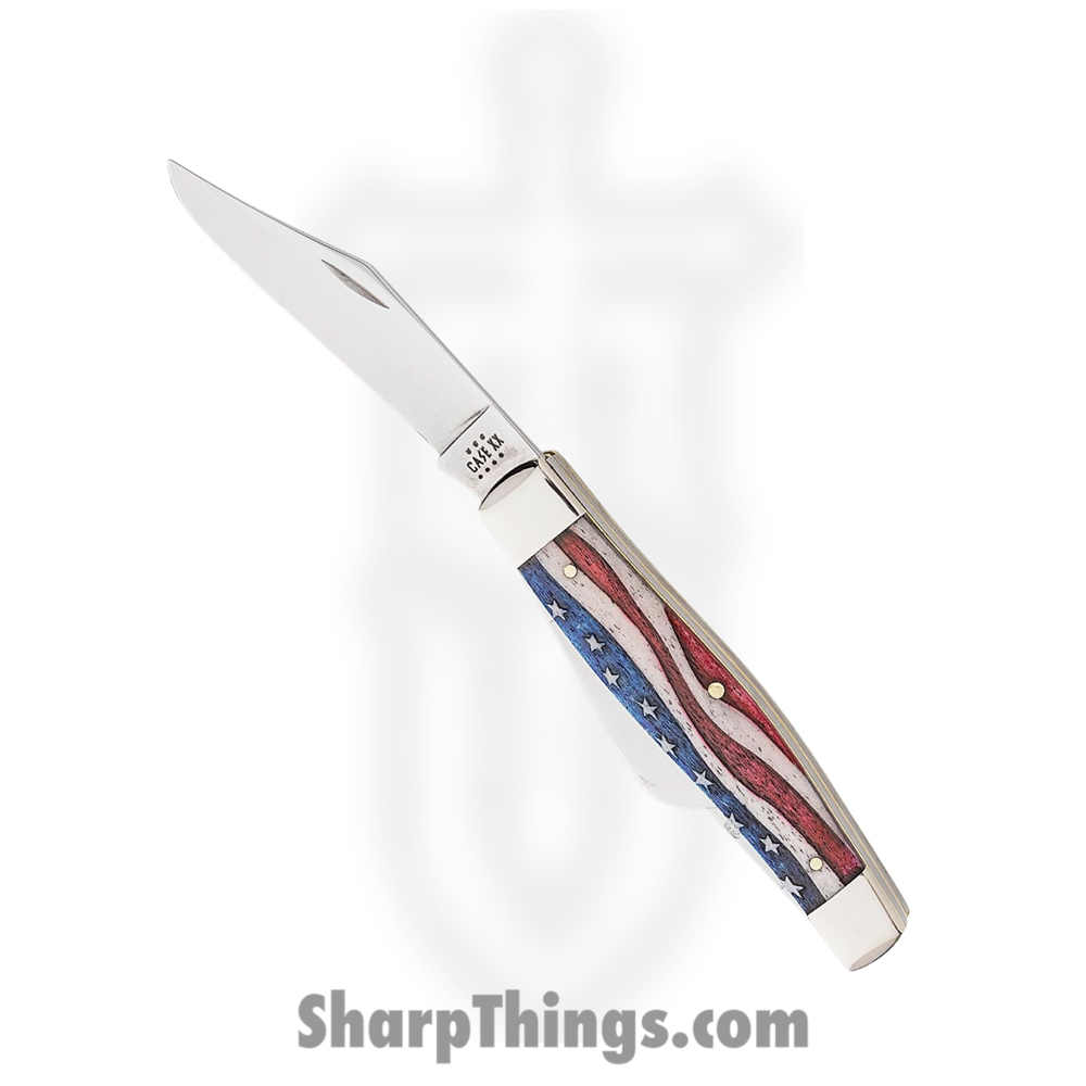 284499e4-da7b-48b3-bddd-cbf302c33a5c_CA64142_1.jpg Case Cutlery - CA64142 - Large Stockman - Folding Knife - Tru-Sharp Surgical Stainless Steel Mirror Polished Multi - Smooth Natural Bone - Star Spangled - Image 1