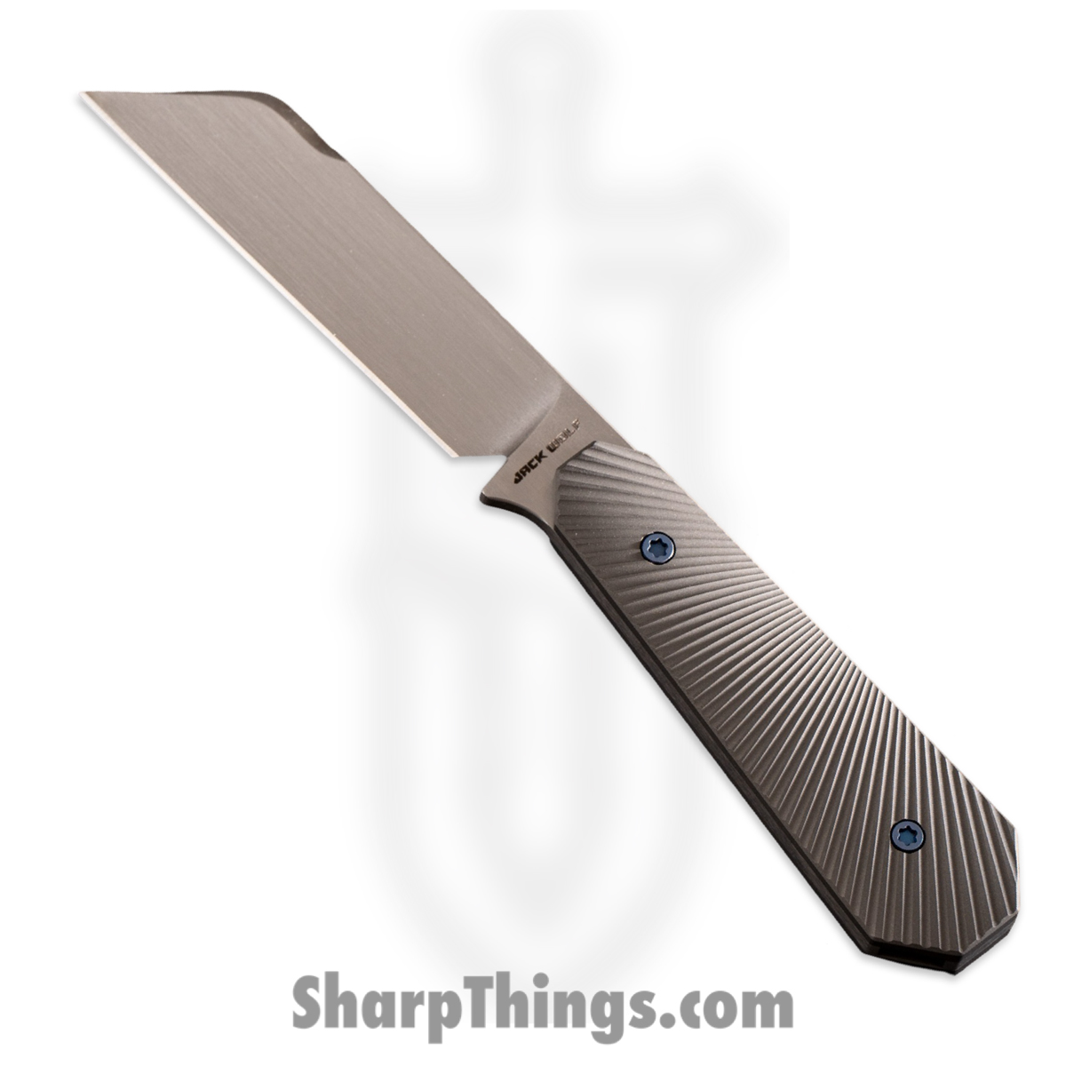 2850a4f0-22b7-45f5-aa0d-1d5ae04ab055_FIXEDCSB_1.jpg Jack Wolf Knives - FIXEDCSB - Midnight FIXedc - Fixed Blade Knife - S90V Hand Satin Hollow Grind Sheepsfoot - Milled Ti Starburst - Gray - Image 1