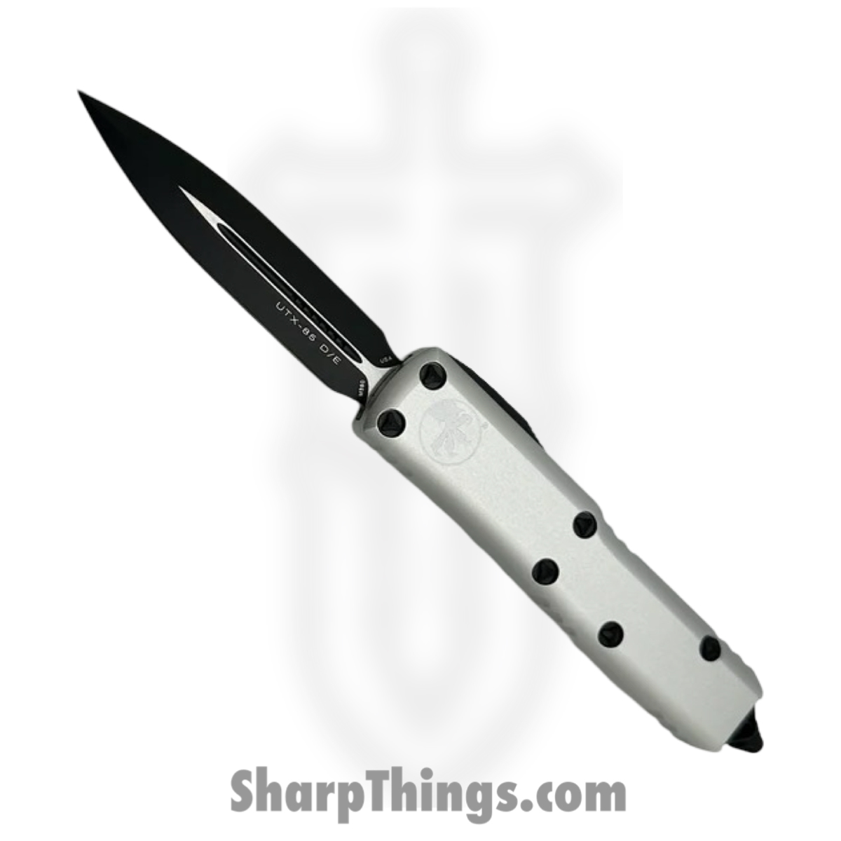 285c3208-d3e2-4c82-8291-4886eb8c9c94_232-1CR_1.jpg Microtech - 232-1CR - UTX-85 - OTF Auto - M390 Black Dagger- 6061-T6 Aluminum - Clear - Image 1