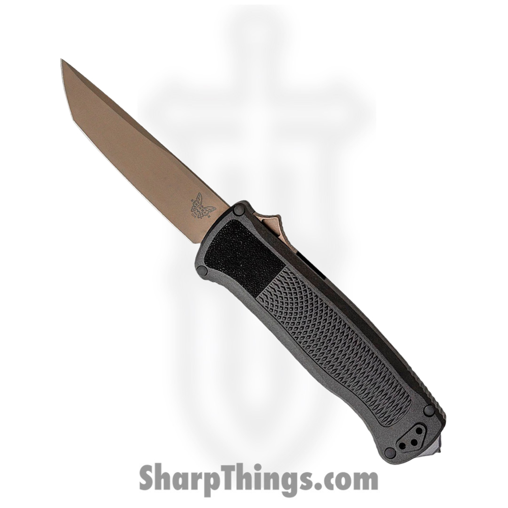 289a8cf6-6cbc-4f64-8d4e-0d1a89483f3b_5370FE_1.jpg Benchmade - 5370FE - Shootout - OTF Auto - CPM CruWear Coated Tanto - CF-Elite - Black - Image 1