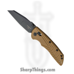 Hogue Knives - HO24367 - Deka - Folding Knife - CPM-Magnacut Black Cerakote Modified Wharncliffe - FDE Polymer Scales - Flat Dark Earth