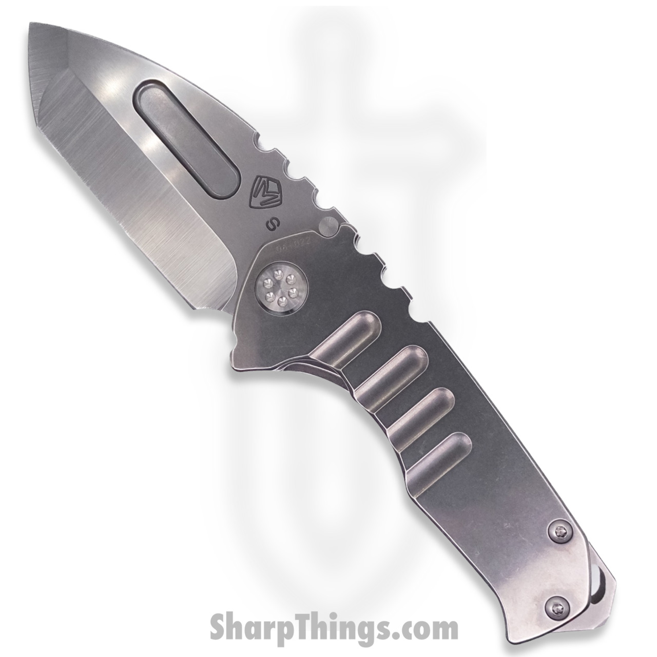 29e30a98-6fff-4089-9b1b-d70bd76f8123_MK029STT-01TM-TSCS-BN_1.jpg Medford Knife - MK029STT-01TM-TSCS-BN - Praetorian Genesis "T" Tanto Folder - Tumbled S35VN - Titanium - Image 1
