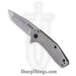 Kershaw - 1324 - Cathode - Folding Knife - 4Cr14 Stonewash American Tanto - Stainless Steel - Silver