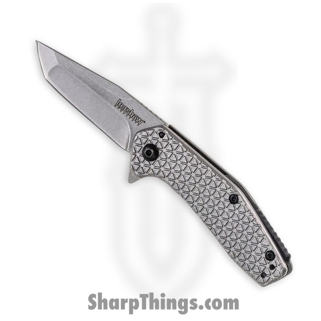 2a42e426-4914-4c6a-806a-331ccac75fe0_1324_1.jpg Kershaw - 1324 - Cathode - Folding Knife - 4Cr14 Stonewash American Tanto - Stainless Steel - Silver - Image 1