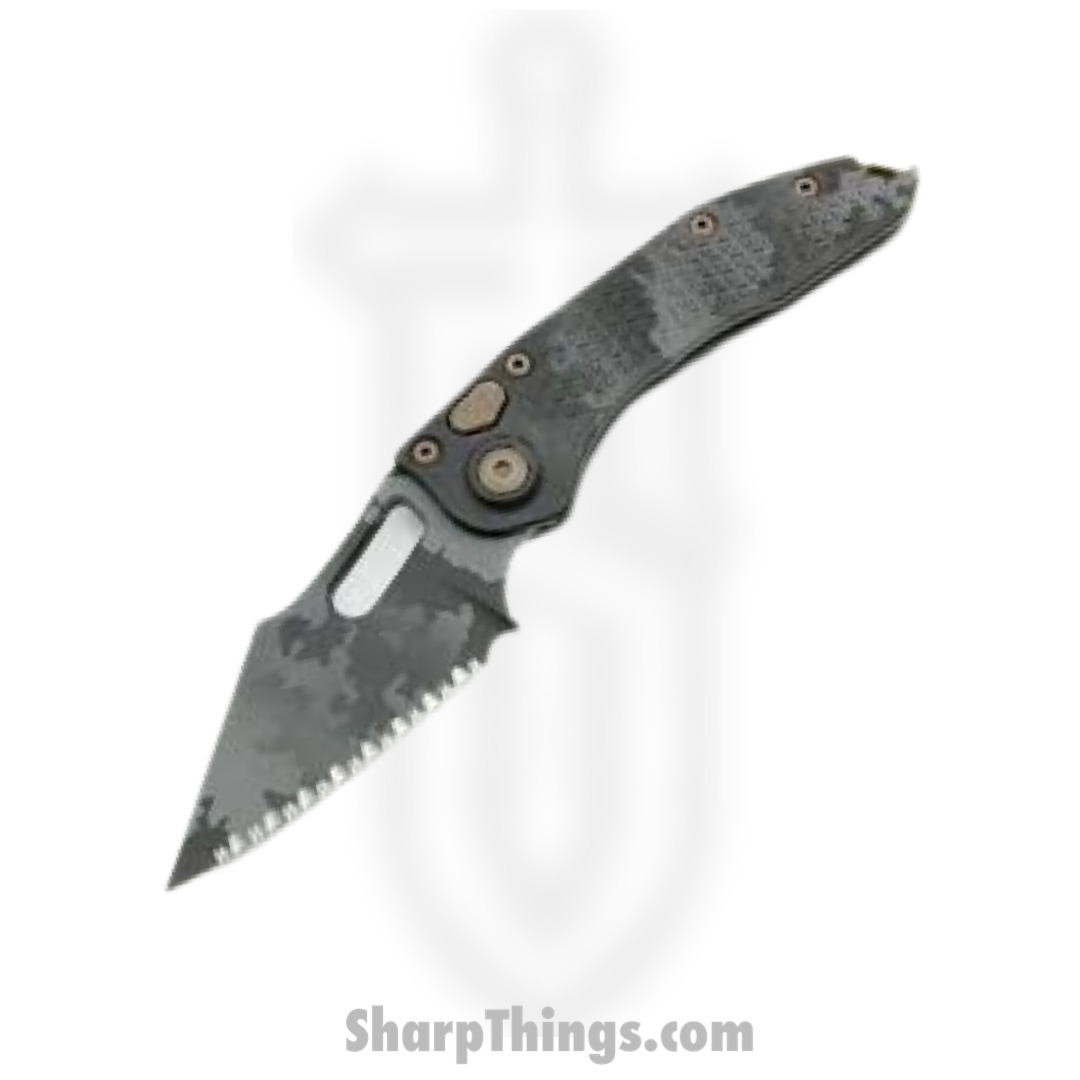 2a5bef5a-2349-49e2-810f-33a21876e897_169-3UCS_1.jpg Microtech - 169-3UCS - Stitch Signature Series - Folding Knife - M390 Coated Spear Point - Aluminum - Urban Camo - Image 1