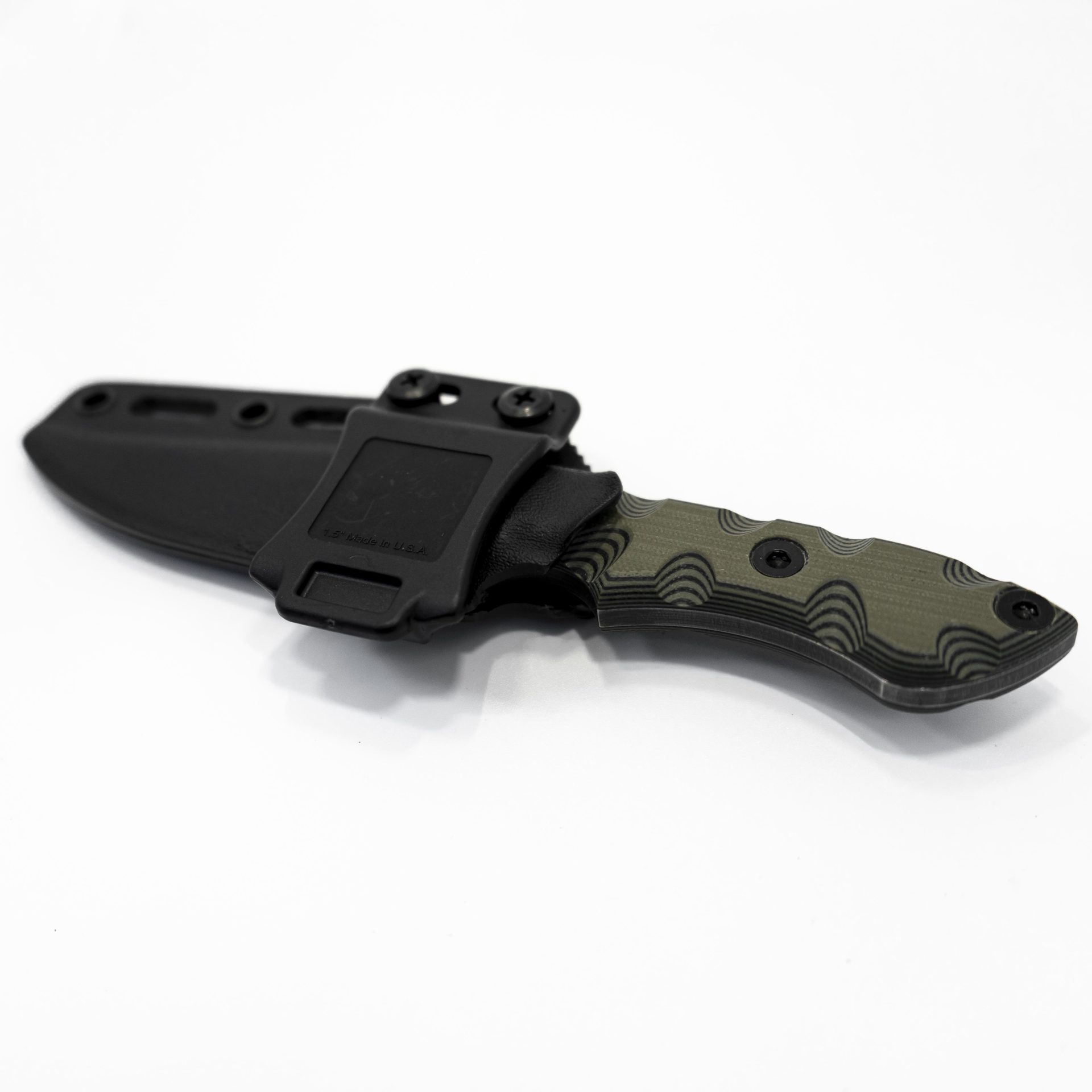 2a7f4510-db91-432b-8d33-bb4fd3e65b69_StrikerWdlndGG_1.jpg T.Kell Knives - StrikerWdlndGG - Striker - Fixed Blade Knife - 1095 Nickle Boron Coated Clip Point - G10 - Woodland Premium Grenade Grip - Image 1