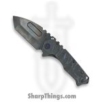 Medford Knife and Tool - MK0124VT-02AN-T3C3-BP - Prae "T" - Folding Knife - S45VN Vulcan Tanto - Titanium - Violet Sculpted Stained Glass