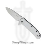 Kershaw - 2044 - Outcome - Folding Knife - 8Cr13MoV Stonewash Clip Point - Stainless Steel - Silver