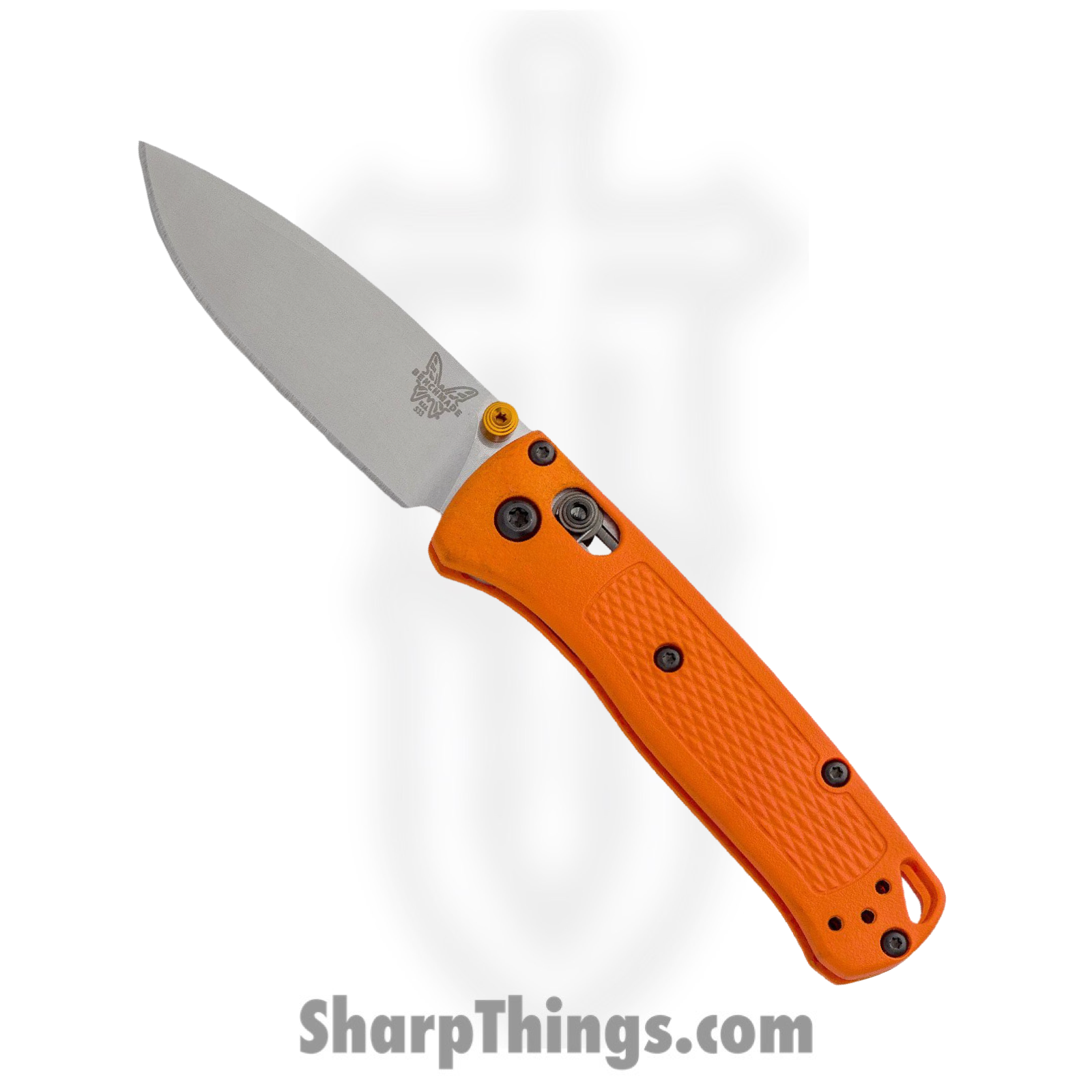 2b3e790c-eadb-4fc1-91fc-647b3f7e744d_533_1.png Benchmade - 533 - Mini Bugout - Folding Knife - S30V Stonewash Drop Point - Grivory - Orange - Image 1