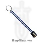 Full Heart Forge - FHF-WK-38 - Weighted Keychain ".38" - Steel - Paracord - Black, White, Blue